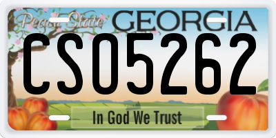 GA license plate CSO5262