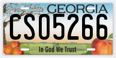 GA license plate CSO5266
