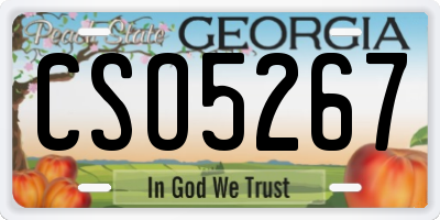 GA license plate CSO5267