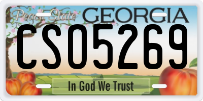 GA license plate CSO5269