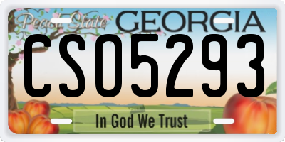 GA license plate CSO5293