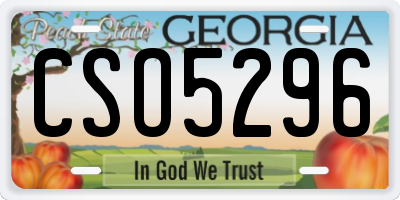 GA license plate CSO5296