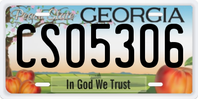 GA license plate CSO5306