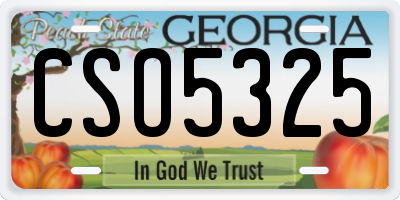GA license plate CSO5325
