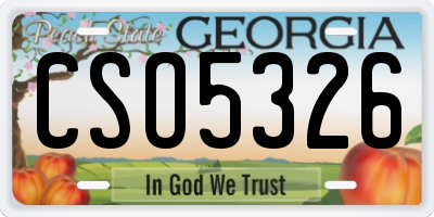 GA license plate CSO5326