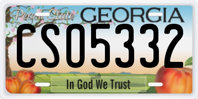 GA license plate CSO5332