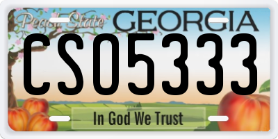 GA license plate CSO5333
