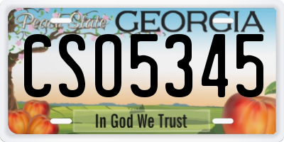 GA license plate CSO5345