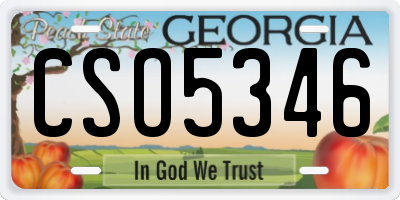 GA license plate CSO5346