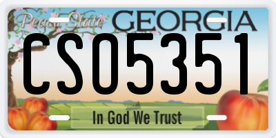 GA license plate CSO5351
