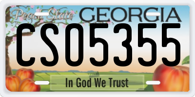 GA license plate CSO5355