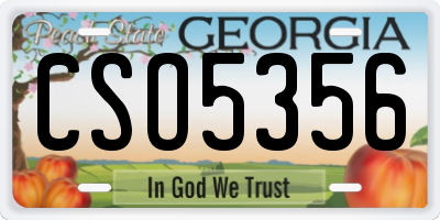 GA license plate CSO5356