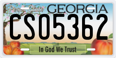 GA license plate CSO5362