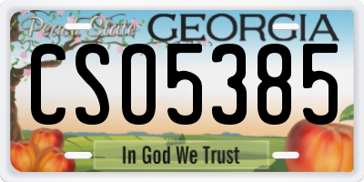 GA license plate CSO5385