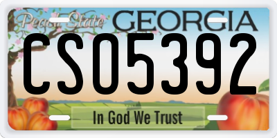 GA license plate CSO5392