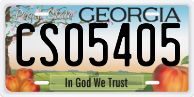 GA license plate CSO5405