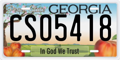 GA license plate CSO5418