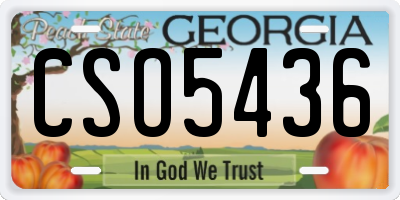 GA license plate CSO5436