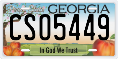 GA license plate CSO5449