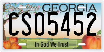 GA license plate CSO5452