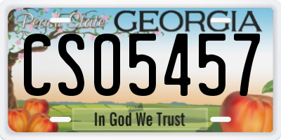 GA license plate CSO5457