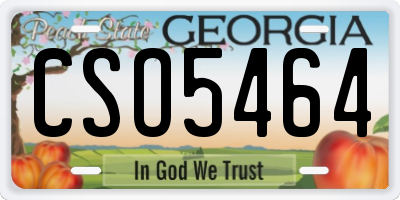 GA license plate CSO5464