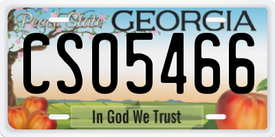 GA license plate CSO5466