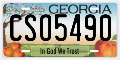GA license plate CSO5490
