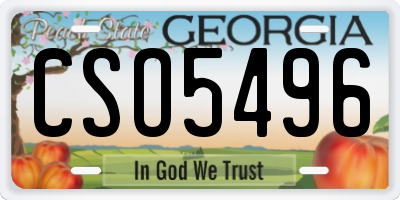 GA license plate CSO5496