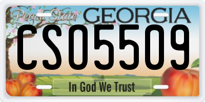 GA license plate CSO5509