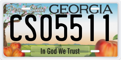 GA license plate CSO5511