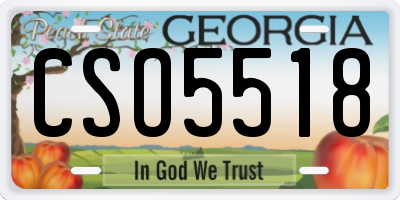GA license plate CSO5518