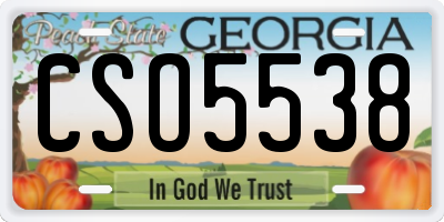 GA license plate CSO5538