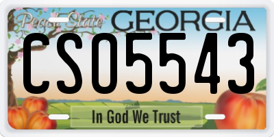 GA license plate CSO5543