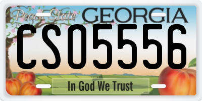 GA license plate CSO5556