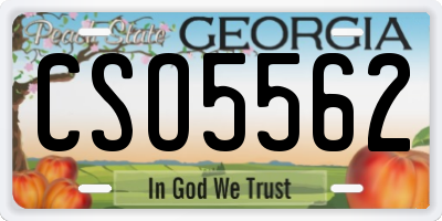 GA license plate CSO5562