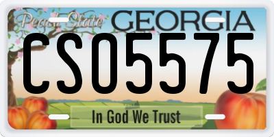 GA license plate CSO5575