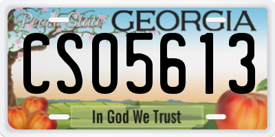 GA license plate CSO5613