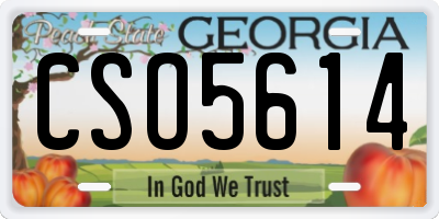 GA license plate CSO5614