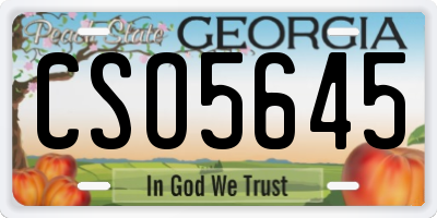 GA license plate CSO5645