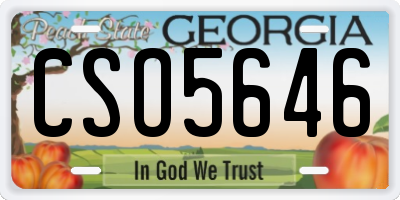 GA license plate CSO5646