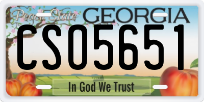 GA license plate CSO5651