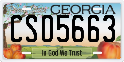 GA license plate CSO5663
