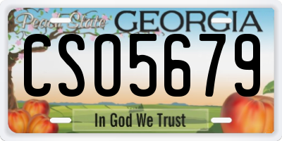 GA license plate CSO5679