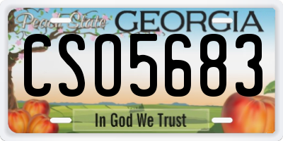 GA license plate CSO5683
