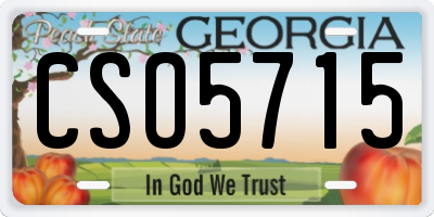 GA license plate CSO5715
