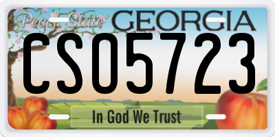 GA license plate CSO5723