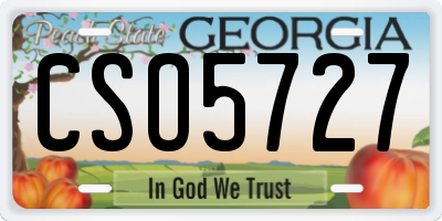 GA license plate CSO5727