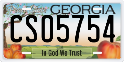 GA license plate CSO5754