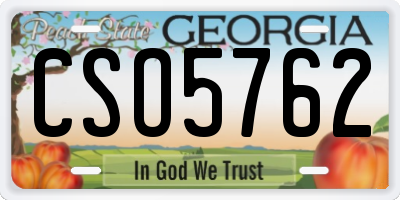 GA license plate CSO5762